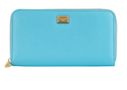 Dolce & Gabbana Long Zip Wallet, Leather, Blue, MII, 3*